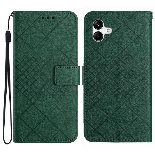 HT06 For Samsung Galaxy A06 Case PU Leather Wallet Flip Folio Phone Cover - Green