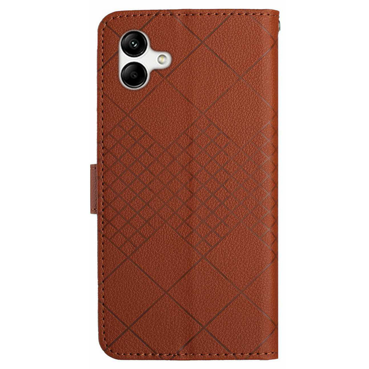 HT06 For Samsung Galaxy A06 Case PU Leather Wallet Flip Folio Phone Cover - Brown