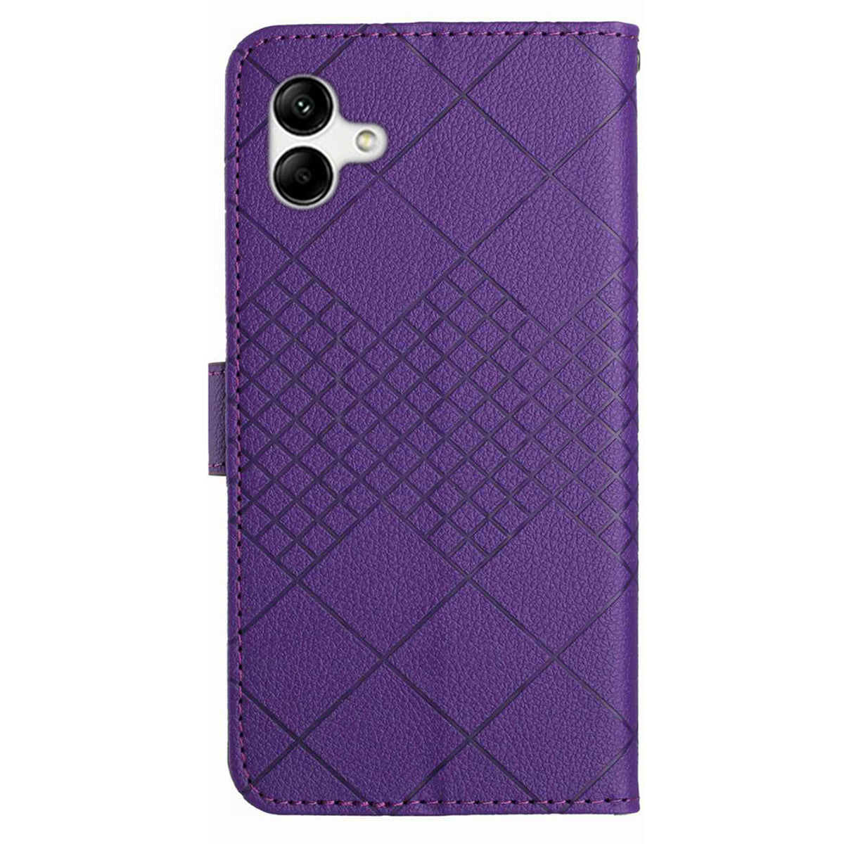 HT06 For Samsung Galaxy A06 Case PU Leather Wallet Flip Folio Phone Cover - Dark Purple