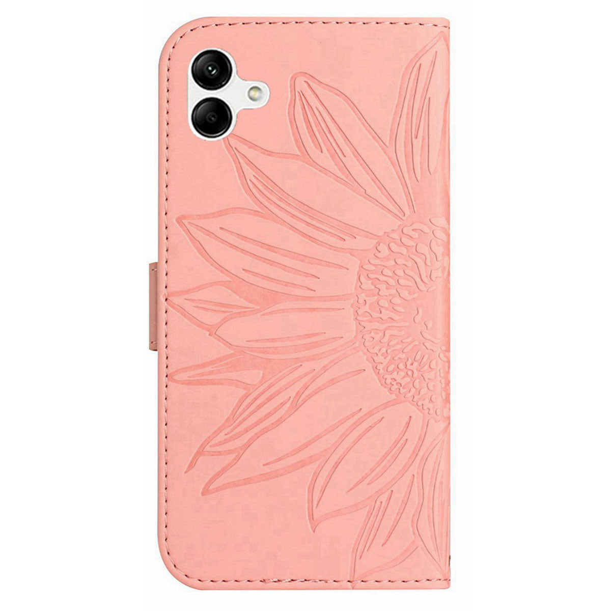 HT04 For Samsung Galaxy A06 Case Sunflower Leather Wallet Phone Cover with Wrist Strap - Light Pink