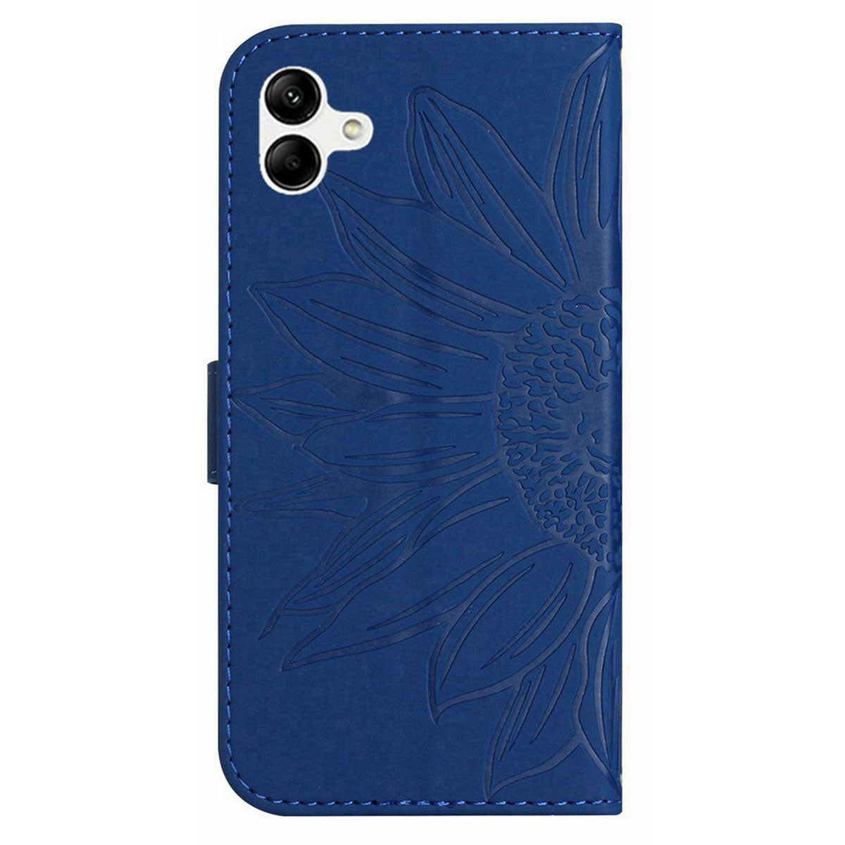 HT04 For Samsung Galaxy A06 Case Sunflower Leather Wallet Phone Cover with Wrist Strap - Sapphire
