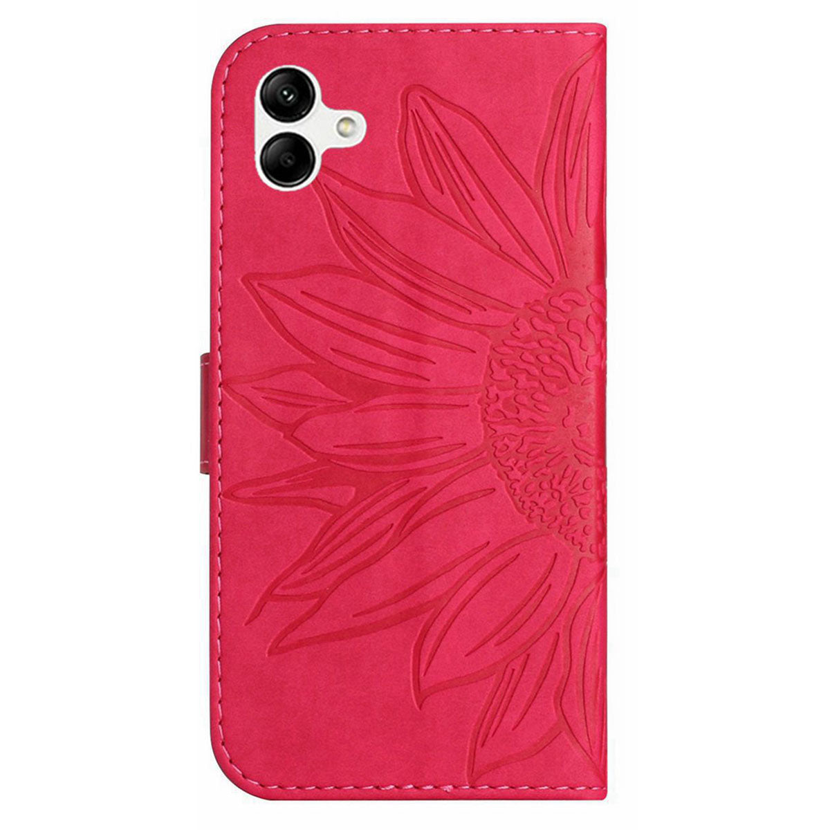 HT04 For Samsung Galaxy A06 Case Sunflower Leather Wallet Phone Cover with Wrist Strap - Rose