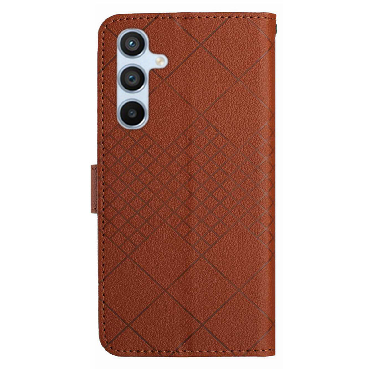 HT06 For Samsung Galaxy A16 5G / A16 4G Wallet Case PU Leather Flip Folio Phone Cover - Brown