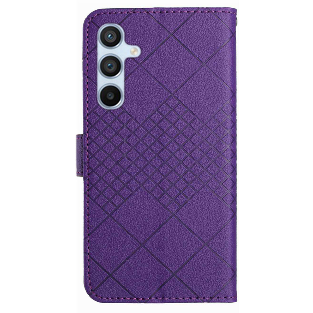 HT06 For Samsung Galaxy A16 5G / A16 4G Wallet Case PU Leather Flip Folio Phone Cover - Dark Purple