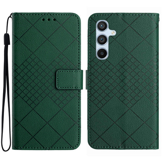 HT06 For Samsung Galaxy A16 5G / A16 4G Wallet Case PU Leather Flip Folio Phone Cover - Green