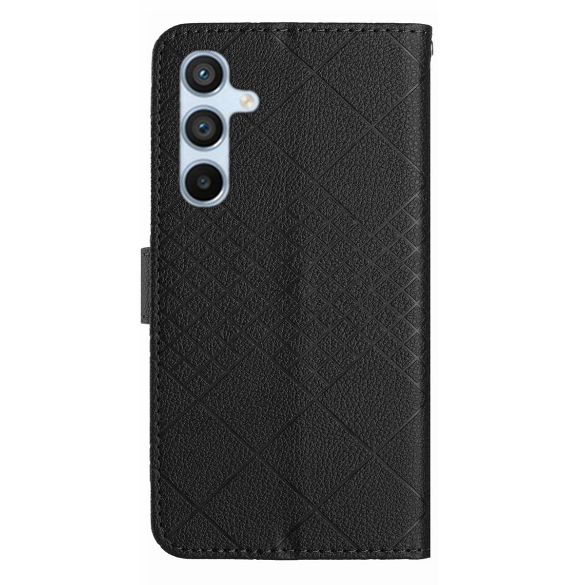 HT06 For Samsung Galaxy A16 5G / A16 4G Wallet Case PU Leather Flip Folio Phone Cover - Black