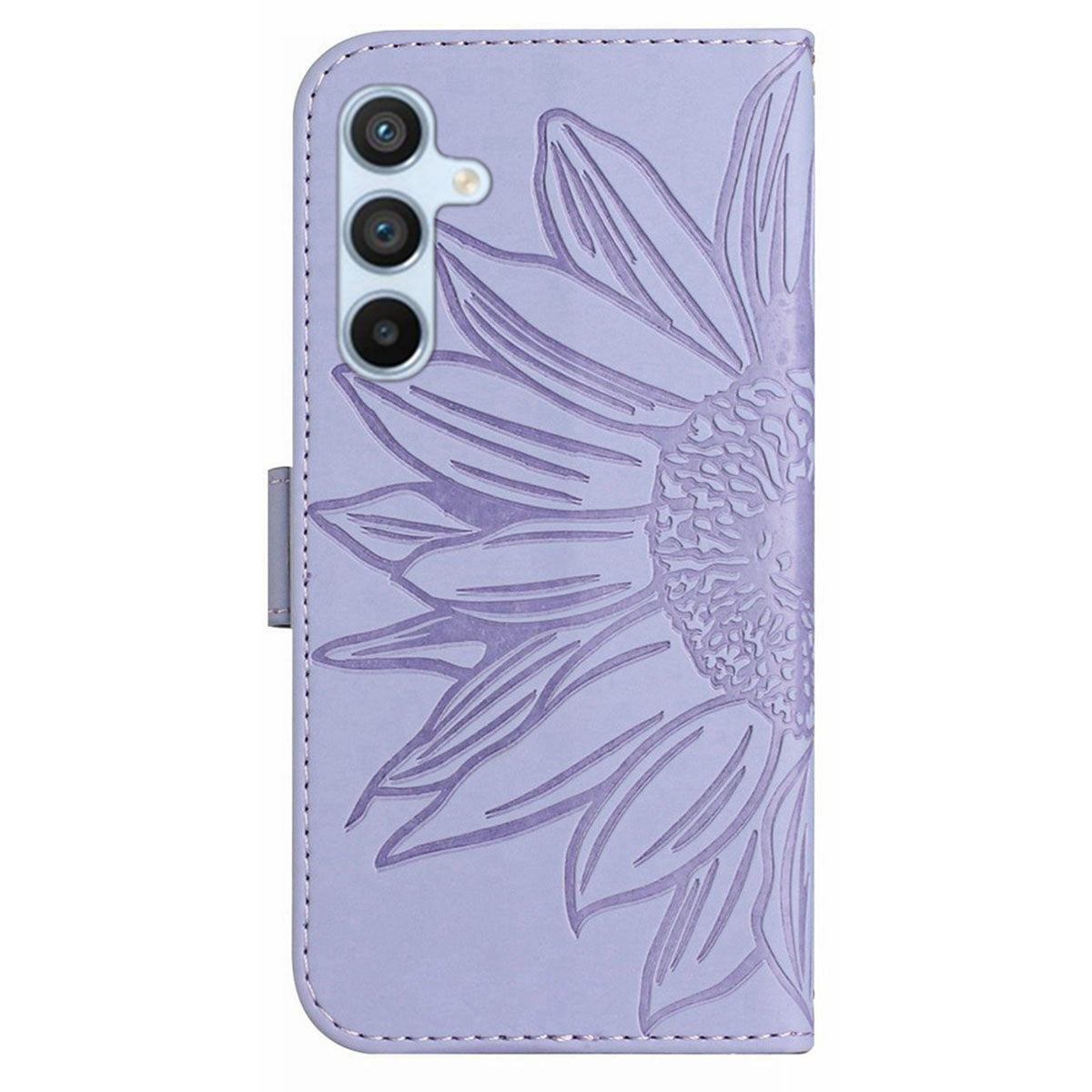 HT04 For Samsung Galaxy A16 5G / A16 4G Wallet Case Sunflower Leather Phone Cover with Wrist Strap - Light Purple