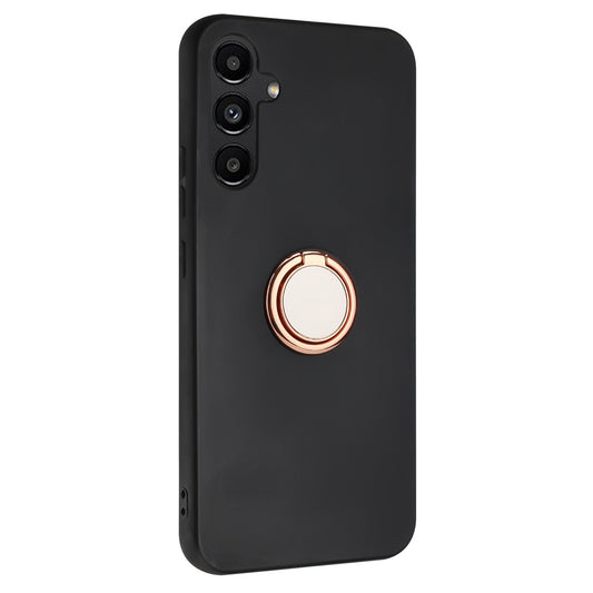 For Samsung Galaxy A16 5G / A16 4G Matte Case Ring Kickstand Soft TPU Phone Cover - Rose Gold