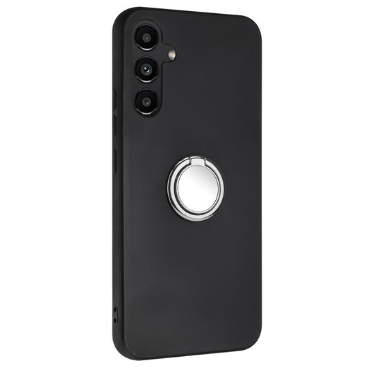 For Samsung Galaxy A16 5G / A16 4G Matte Case Ring Kickstand Soft TPU Phone Cover - Silver