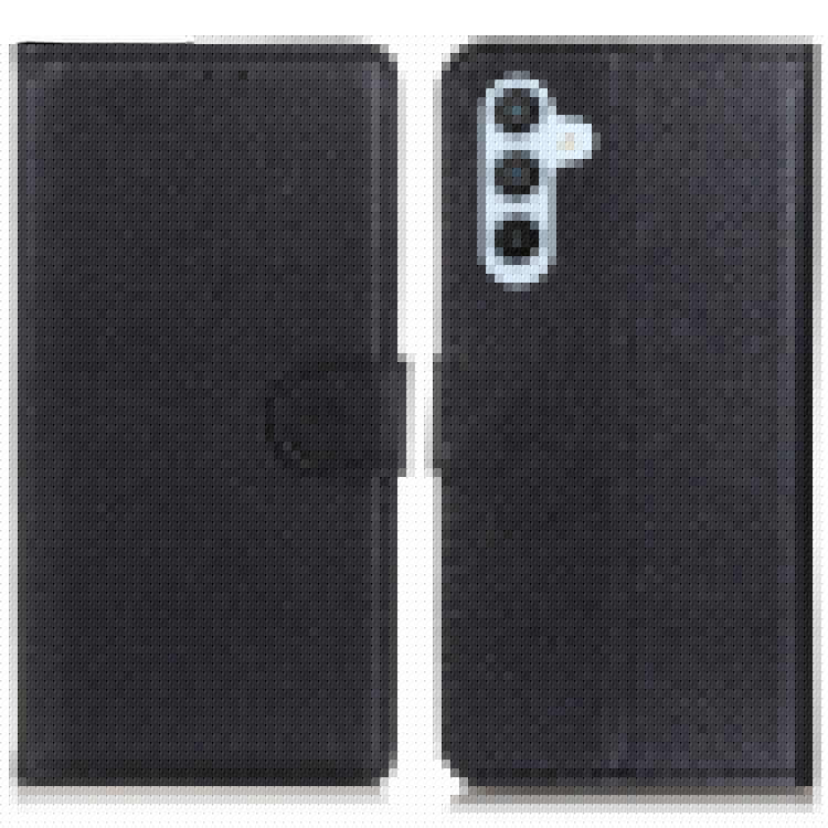 For Samsung Galaxy M35 5G Wallet Case PU Leather Phone Cover Litchi Texture - Black