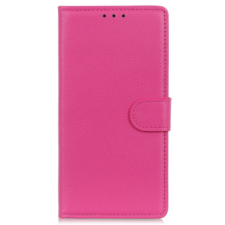 For Samsung Galaxy M35 5G Wallet Case PU Leather Phone Cover Litchi Texture - Rose