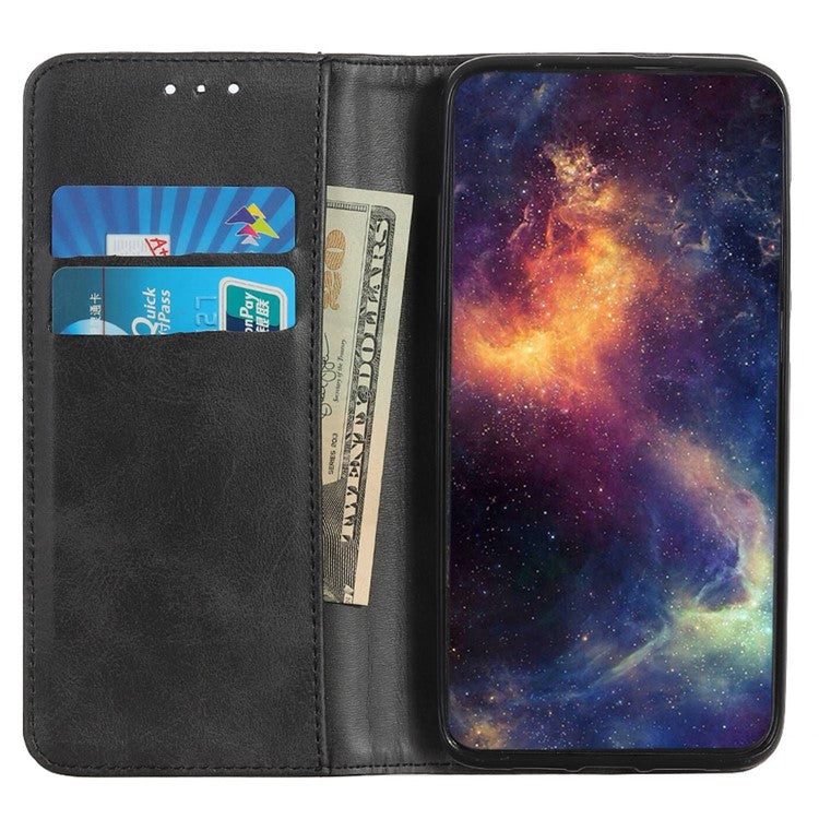 For Samsung Galaxy M35 5G Case Split Leather Flip Wallet Phone Cover - Black