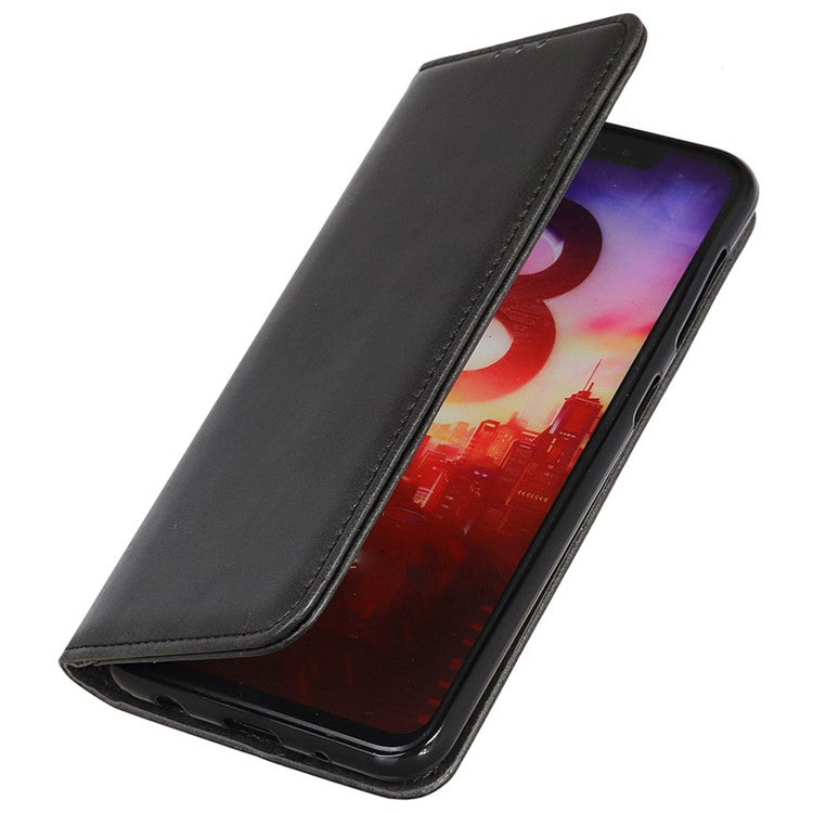 For Samsung Galaxy M35 5G Case Split Leather Flip Wallet Phone Cover - Black