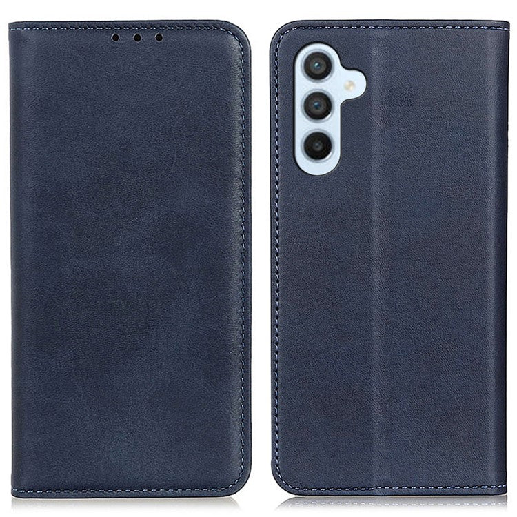 For Samsung Galaxy M35 5G Case Split Leather Flip Wallet Phone Cover - Blue