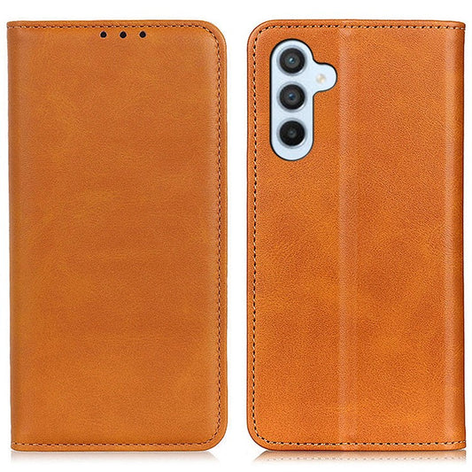 For Samsung Galaxy M35 5G Case Split Leather Flip Wallet Phone Cover - Brown
