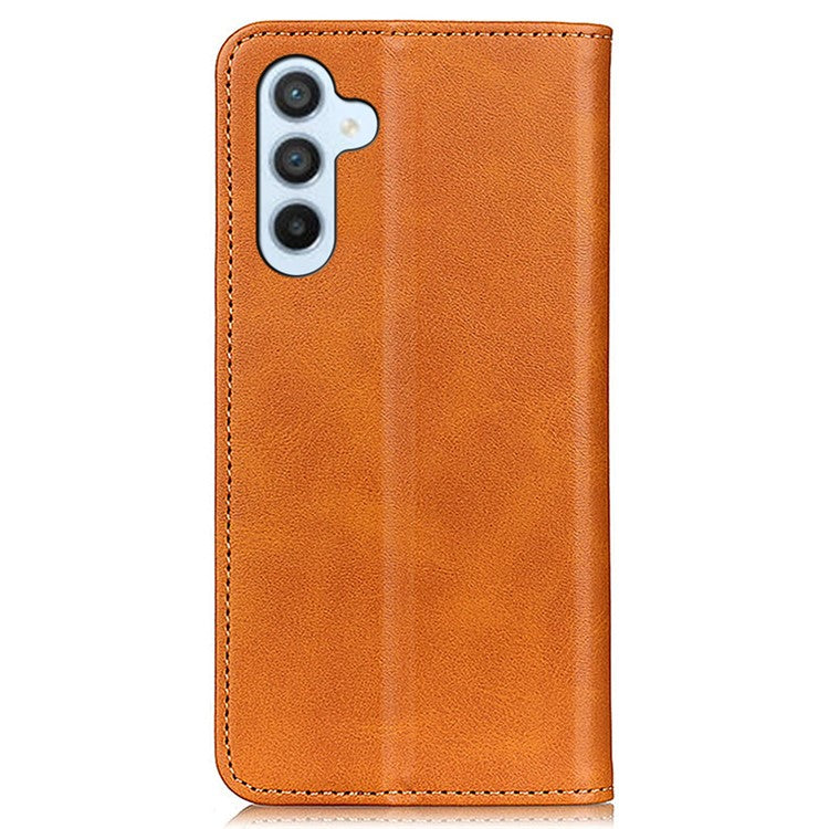 For Samsung Galaxy M35 5G Case Split Leather Flip Wallet Phone Cover - Brown