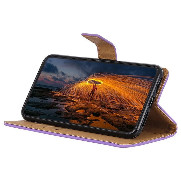 For Samsung Galaxy M35 5G Case Card Slots PU Leather Flip Stand Phone Cover - Purple