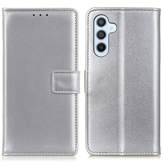 For Samsung Galaxy M35 5G Case Card Slots PU Leather Flip Stand Phone Cover - Silver