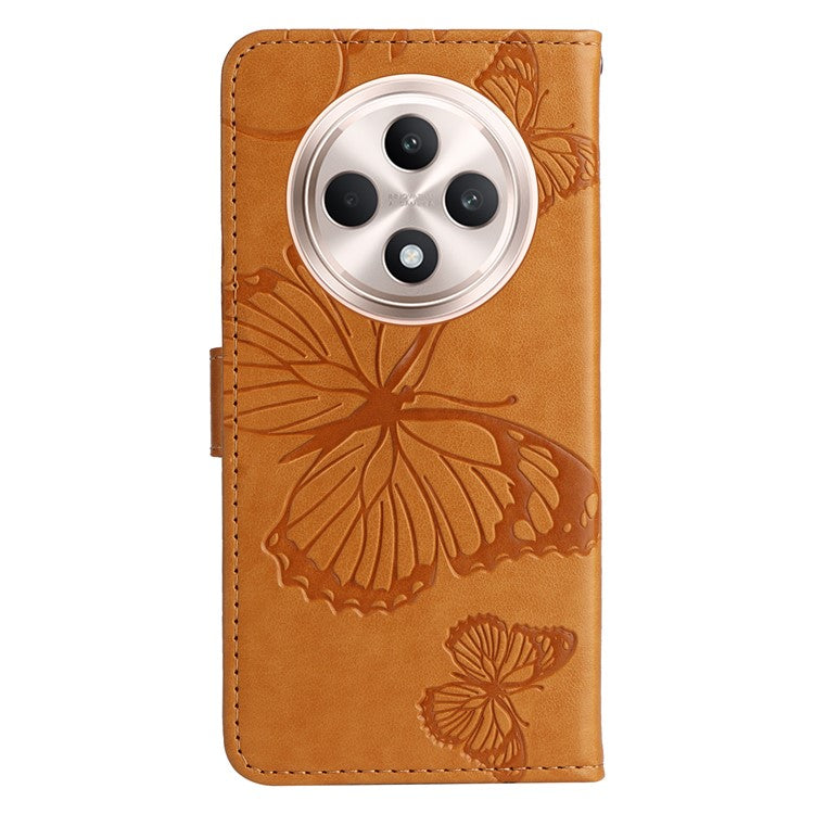 KT Imprinting Flower Series-2 For Oppo Reno12 F 4G Case Wallet Flip Leather Butterfly Phone Cover - Yellow