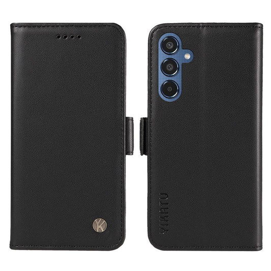 YIKATU YK-003 For Samsung Galaxy M35 5G Case Flip Wallet Shockproof Leather Phone Cover - Black