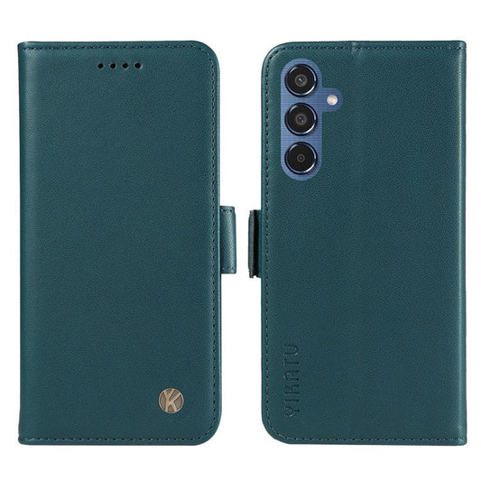 YIKATU YK-003 For Samsung Galaxy M35 5G Case Flip Wallet Shockproof Leather Phone Cover - Green