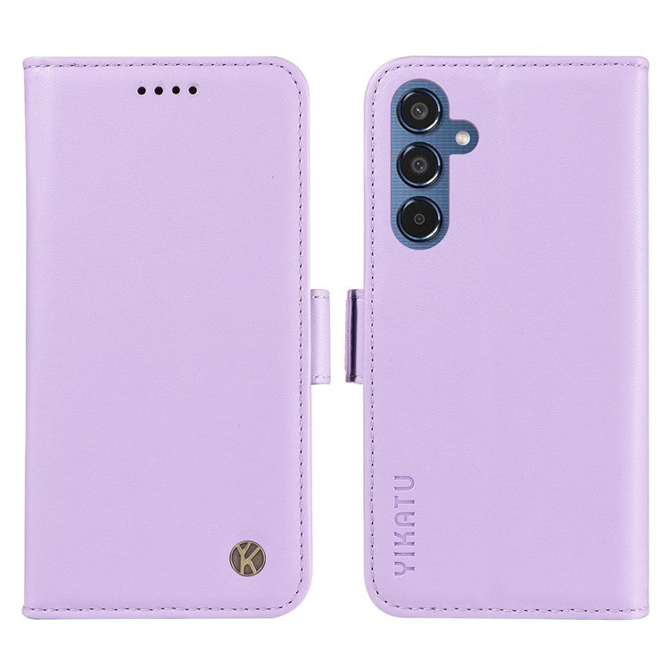 YIKATU YK-003 For Samsung Galaxy M35 5G Case Flip Wallet Shockproof Leather Phone Cover - Light Purple