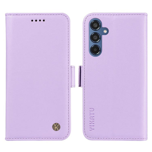 YIKATU YK-003 For Samsung Galaxy M35 5G Case Flip Wallet Shockproof Leather Phone Cover - Light Purple
