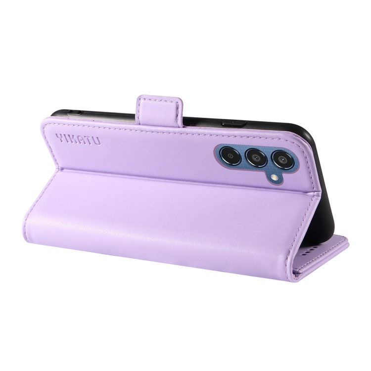 YIKATU YK-003 For Samsung Galaxy M35 5G Case Flip Wallet Shockproof Leather Phone Cover - Light Purple