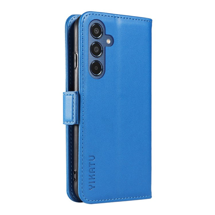 YIKATU YK-003 For Samsung Galaxy M35 5G Case Flip Wallet Shockproof Leather Phone Cover - Sky Blue