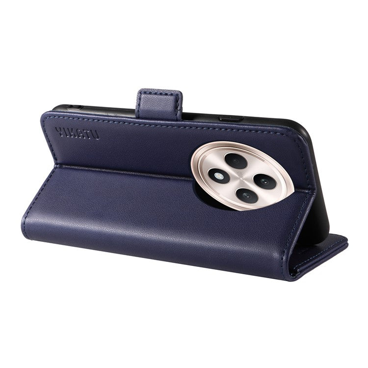 YIKATU YK-003 For Oppo Reno12 F 4G Case Wallet Leather Phone Cover Sided-Magnetic Clasp - Sapphire