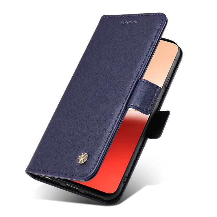 YIKATU YK-003 For Oppo Reno12 F 4G Case Wallet Leather Phone Cover Sided-Magnetic Clasp - Sapphire
