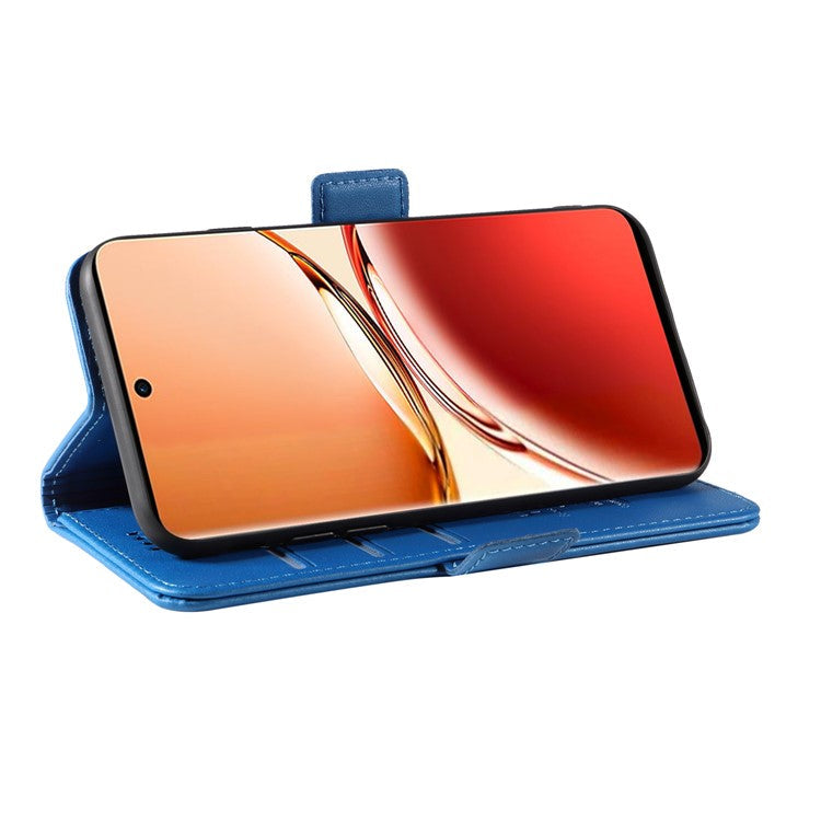 YIKATU YK-003 For Oppo Reno12 F 4G Case Wallet Leather Phone Cover Sided-Magnetic Clasp - Sky Blue