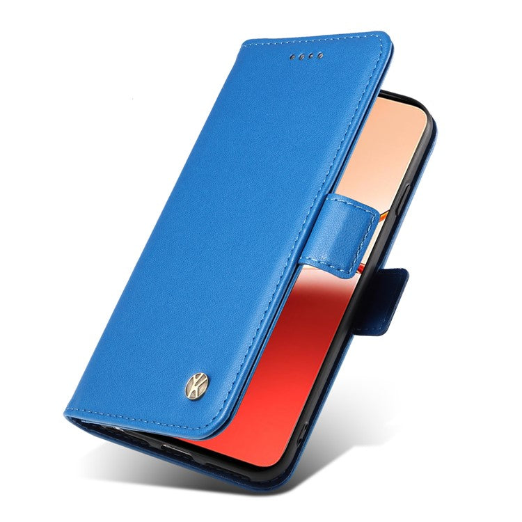 YIKATU YK-003 For Oppo Reno12 F 4G Case Wallet Leather Phone Cover Sided-Magnetic Clasp - Sky Blue