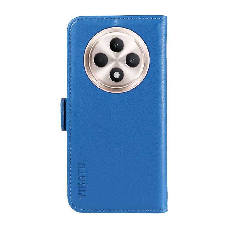 YIKATU YK-003 For Oppo Reno12 F 4G Case Wallet Leather Phone Cover Sided-Magnetic Clasp - Sky Blue