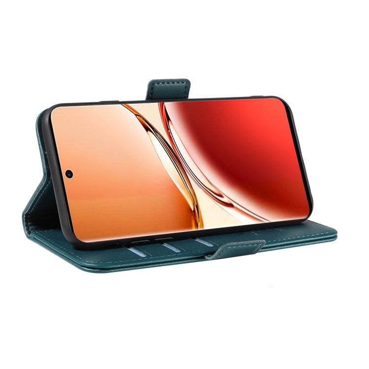 YIKATU YK-003 For Oppo Reno12 F 4G Case Wallet Leather Phone Cover Sided-Magnetic Clasp - Green