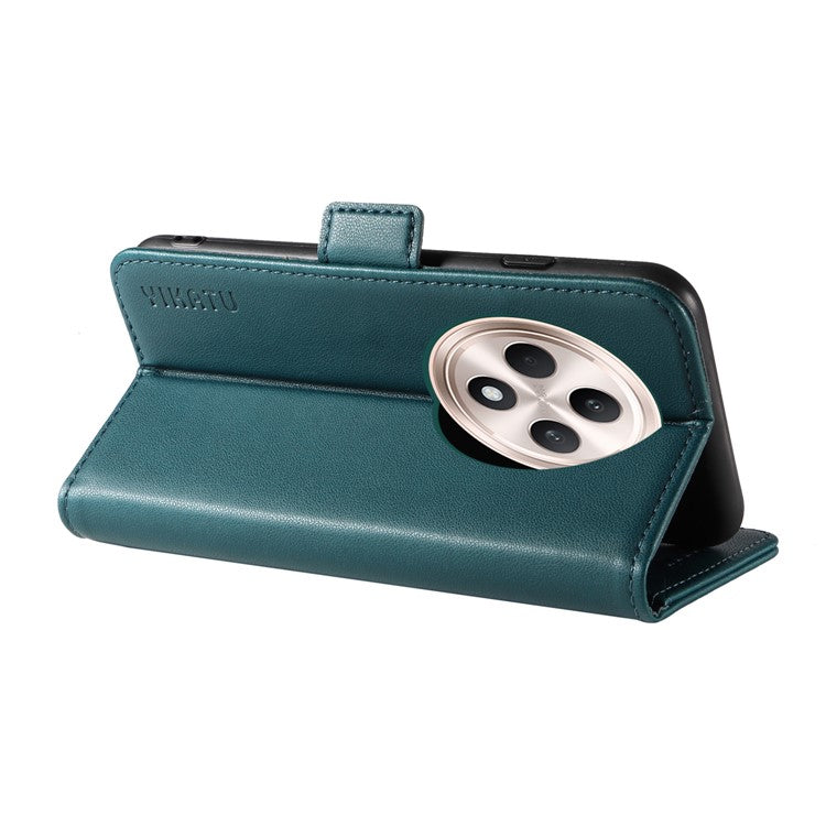 YIKATU YK-003 For Oppo Reno12 F 4G Case Wallet Leather Phone Cover Sided-Magnetic Clasp - Green