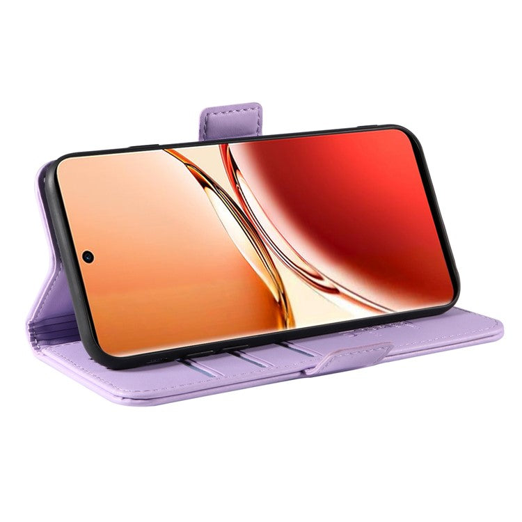 YIKATU YK-003 For Oppo Reno12 F 4G Case Wallet Leather Phone Cover Sided-Magnetic Clasp - Light Purple