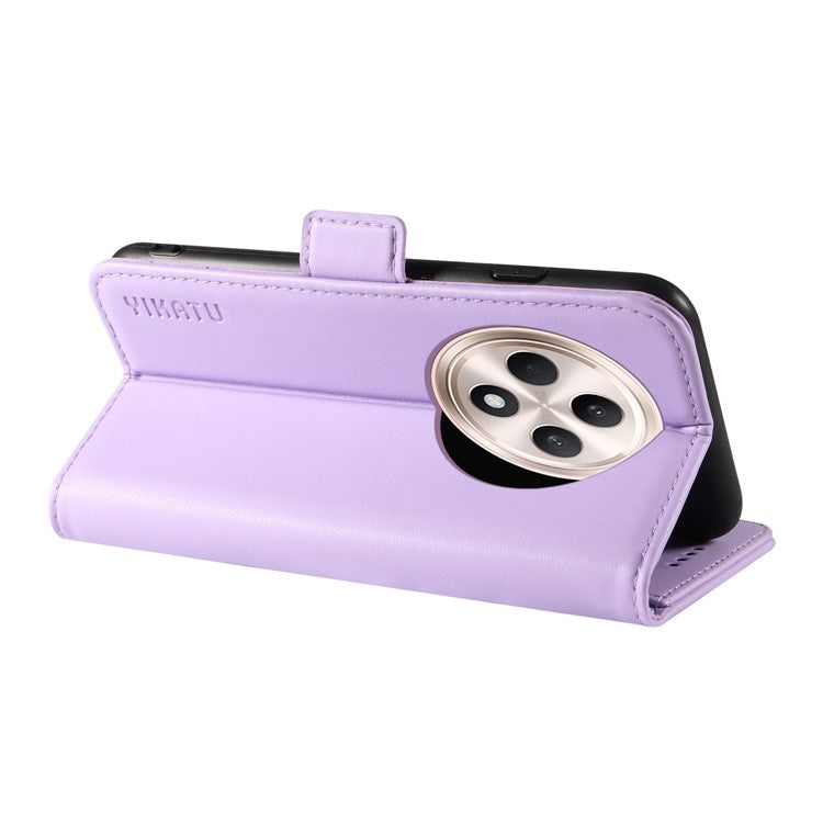 YIKATU YK-003 For Oppo Reno12 F 4G Case Wallet Leather Phone Cover Sided-Magnetic Clasp - Light Purple