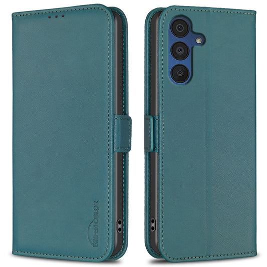 BINFEN COLOR BF31 For Samsung Galaxy A16 5G / A16 4G Wallet Case PU Leather Phone Cover - Green