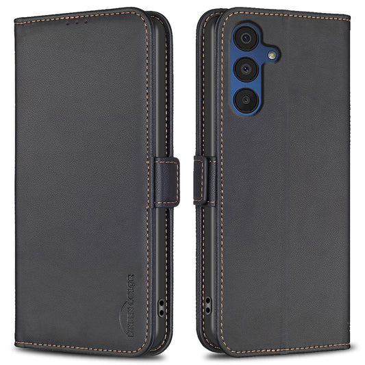 BINFEN COLOR BF31 For Samsung Galaxy A16 5G / A16 4G Wallet Case PU Leather Phone Cover - Black