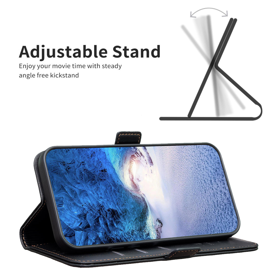 BINFEN COLOR BF31 For Samsung Galaxy A16 5G / A16 4G Wallet Case PU Leather Phone Cover - Black