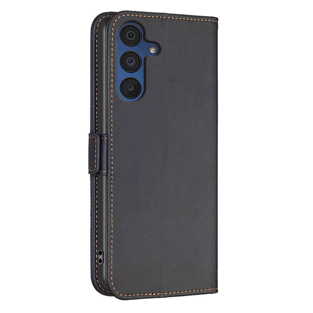 BINFEN COLOR BF31 For Samsung Galaxy A16 5G / A16 4G Wallet Case PU Leather Phone Cover - Black