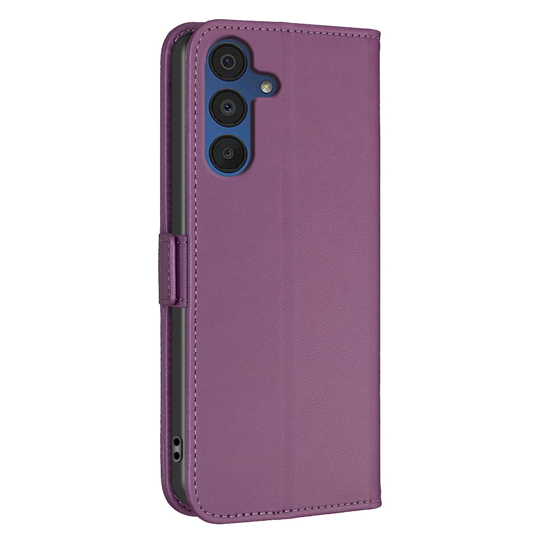BINFEN COLOR BF31 For Samsung Galaxy A16 5G / A16 4G Wallet Case PU Leather Phone Cover - Dark Purple