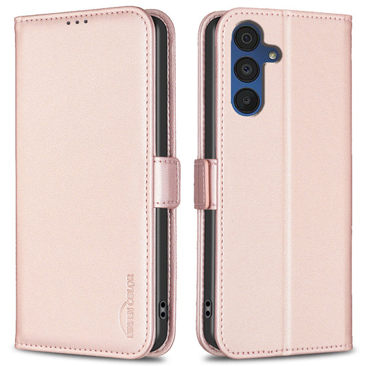 BINFEN COLOR BF31 For Samsung Galaxy A16 5G / A16 4G Wallet Case PU Leather Phone Cover - Pink