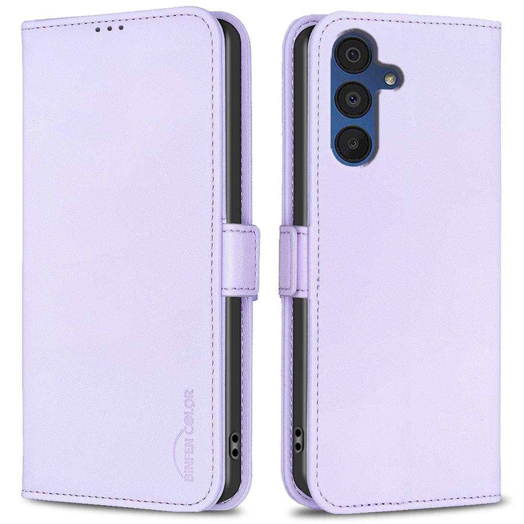 BINFEN COLOR BF31 For Samsung Galaxy A16 5G / A16 4G Wallet Case PU Leather Phone Cover - Purple