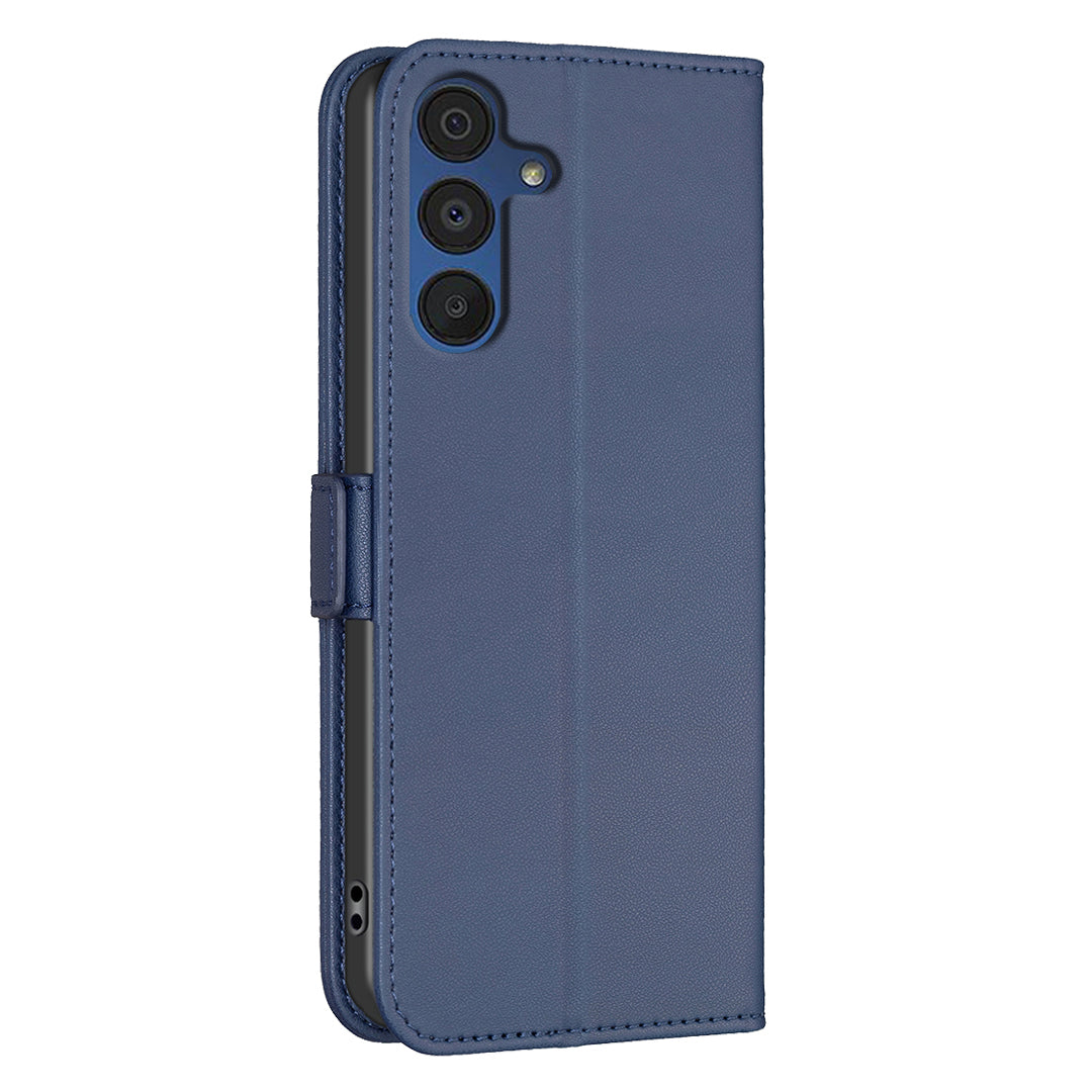 BINFEN COLOR BF31 For Samsung Galaxy A16 5G / A16 4G Wallet Case PU Leather Phone Cover - Blue