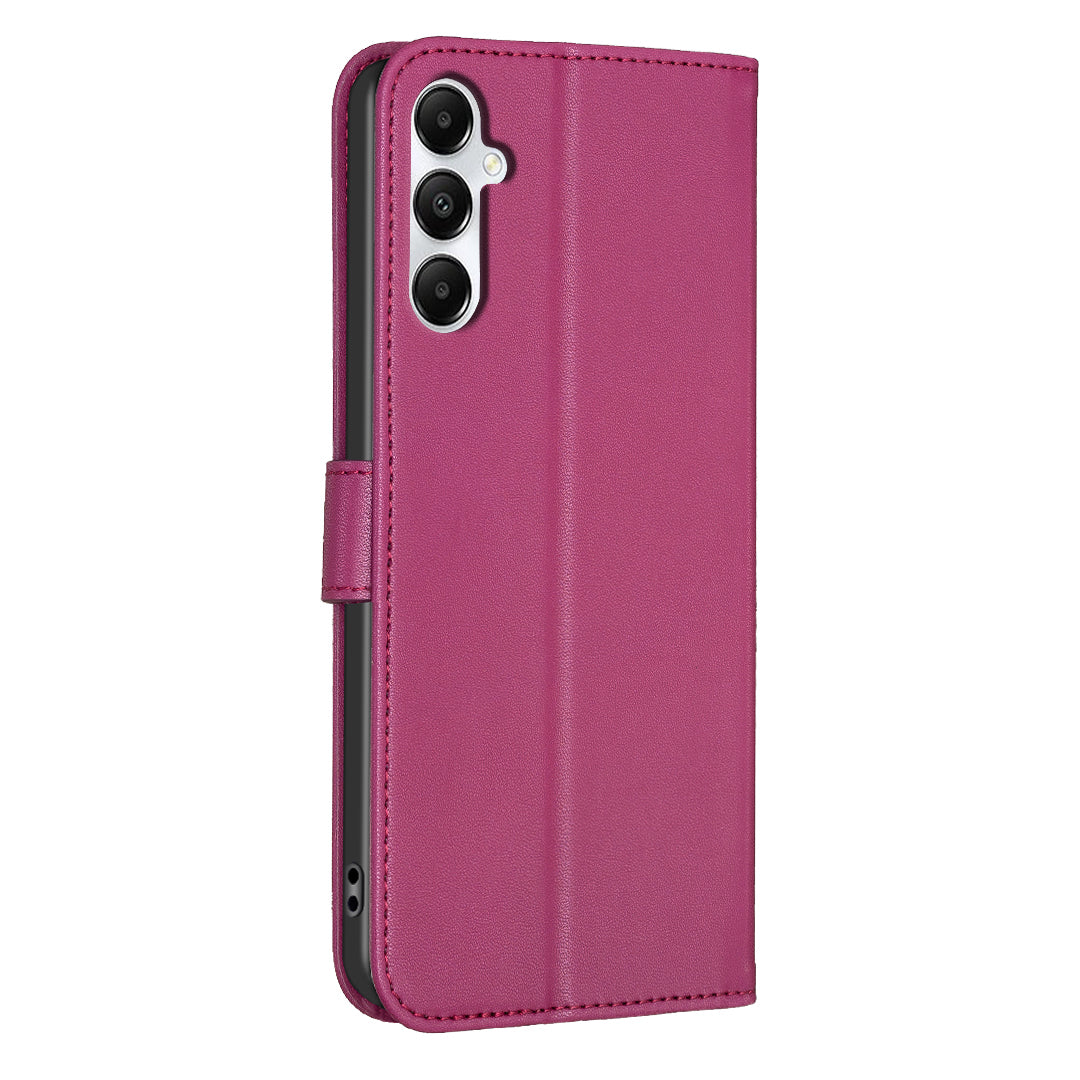 For Samsung Galaxy A16 5G / A16 4G Case Clover Pattern Wallet Stand View Leather Phone Cover - Rose