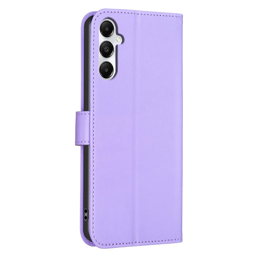 For Samsung Galaxy A16 5G / A16 4G Case Clover Pattern Wallet Stand View Leather Phone Cover - Purple