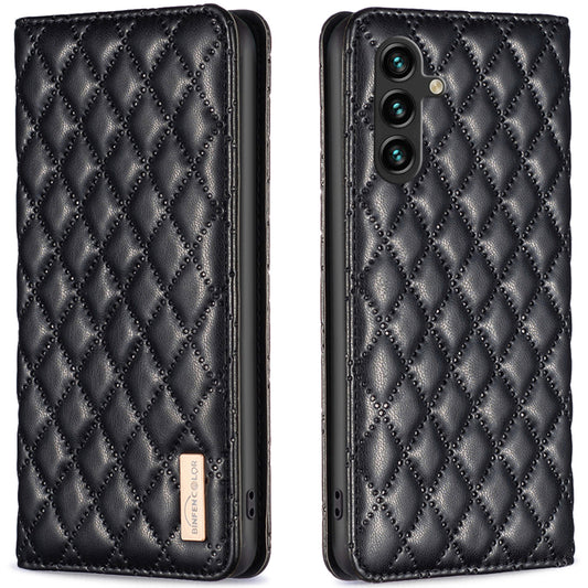 BINFEN COLOR BF Style-16 For Samsung Galaxy A16 5G / A16 4G Case Leather Phone Cover with 2 Card Slots - Black