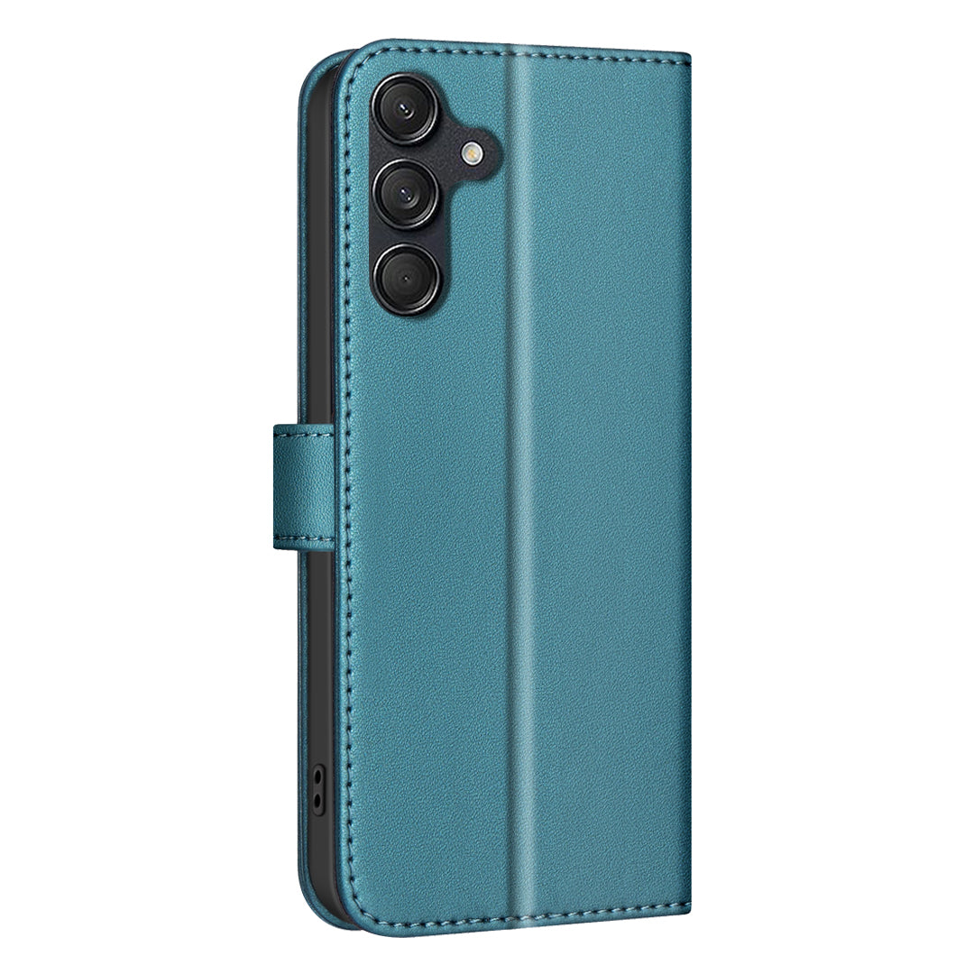 BINFEN COLOR BF34 for Samsung Galaxy A16 5G / A16 4G Leather Case Wallet Square Grid Phone Cover - Green